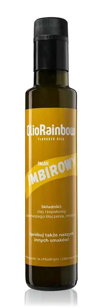 Butelka 250 ml oleju imbirowego OlioRainbow - naturalny olej smakowy z imbiru
